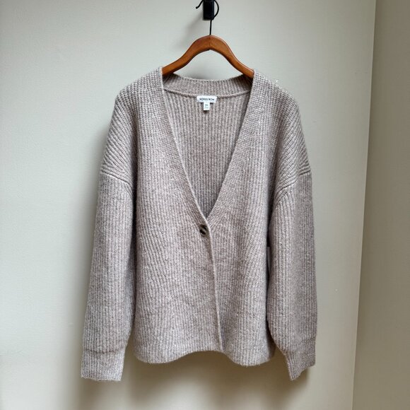 Nordstrom One-Button V-Neck Rib Cardigan - Picture 6 of 11